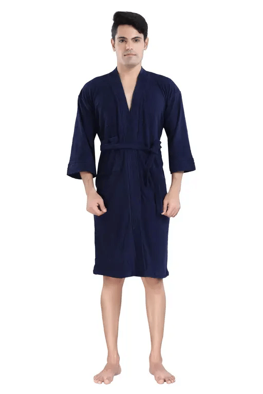     			FeelBlue Navy Free Size Bathrobe ( Pack of 1 )