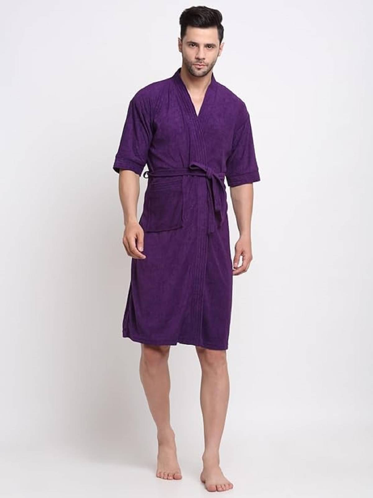     			FeelBlue Purple Free Size Bathrobe ( Pack of 1 )