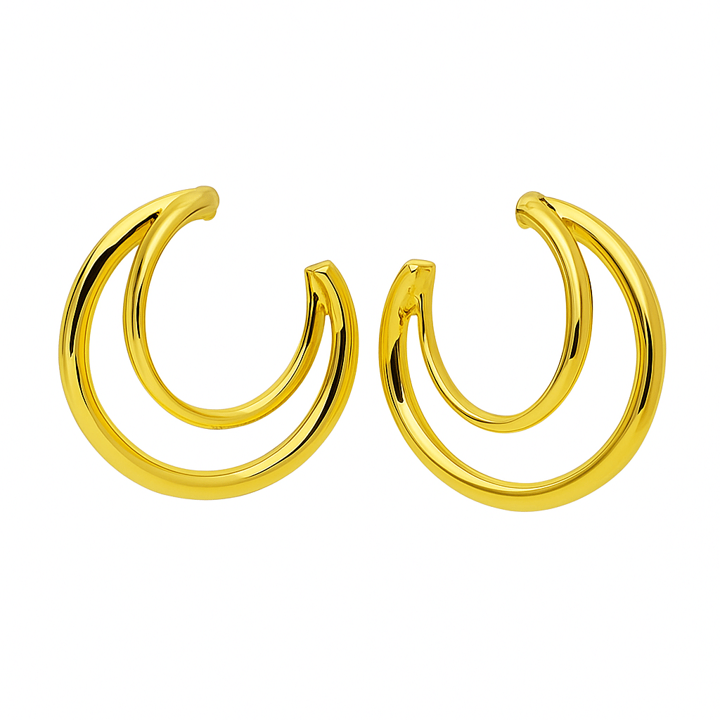     			Flauri Golden Drop Earrings ( Pack of 1 )