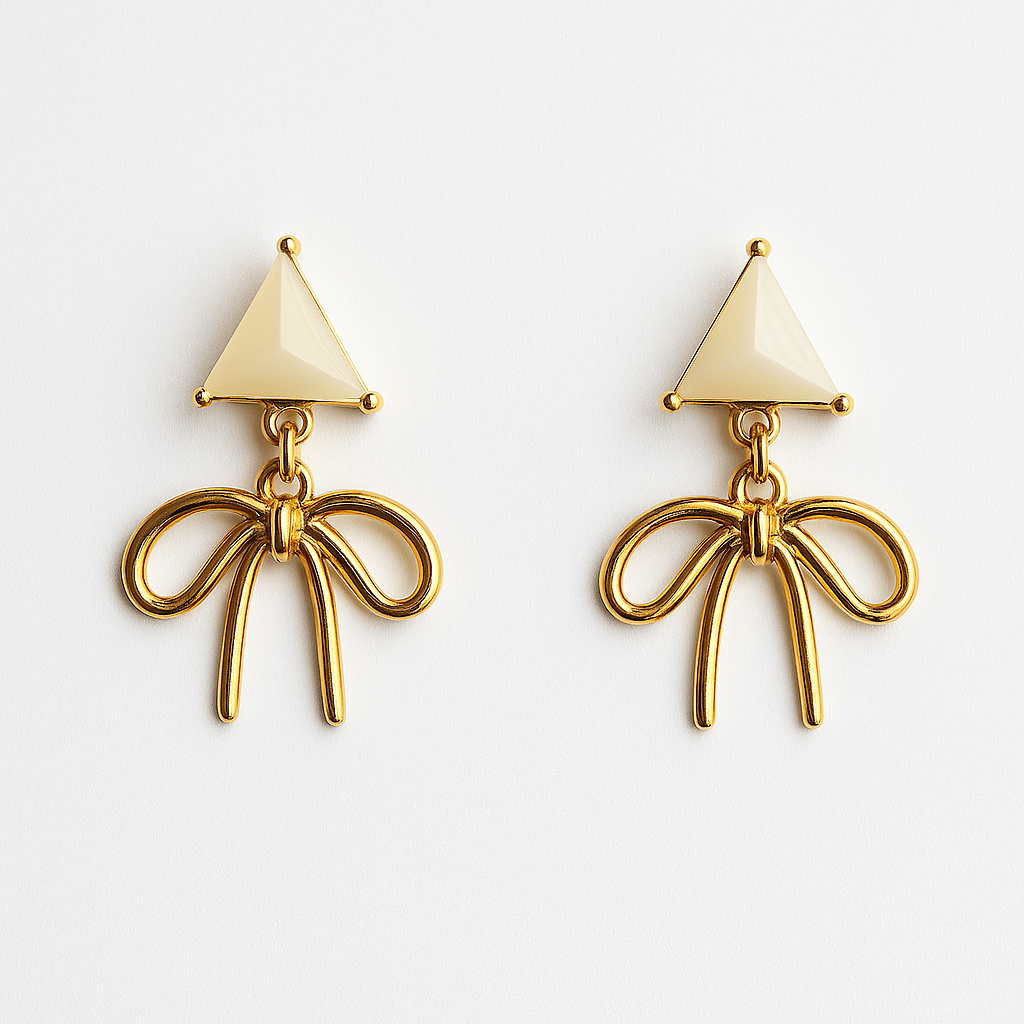     			Flauri Golden Drop Earrings ( Pack of 1 )