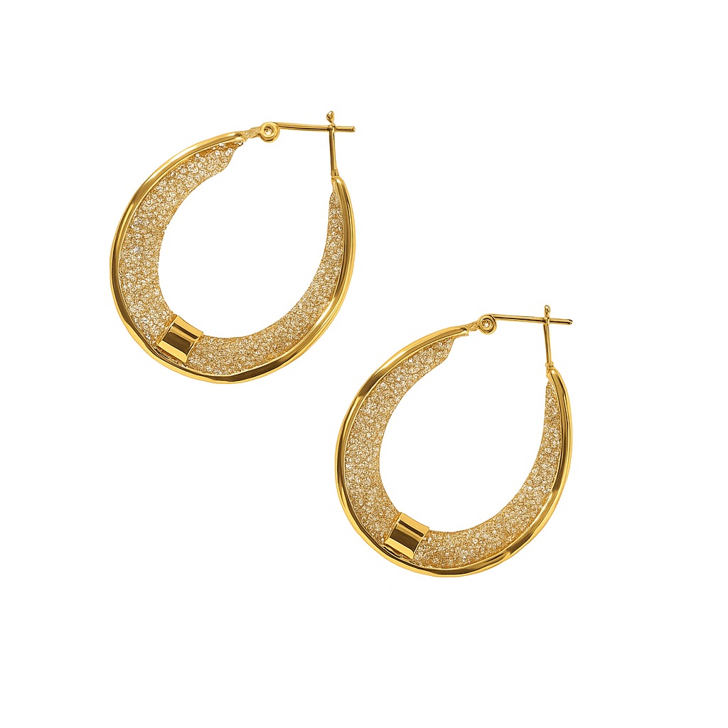     			Flauri Golden Hoops Earrings ( Pack of 1 )