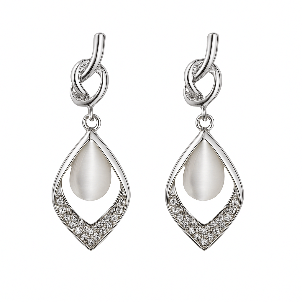     			Flauri Silver Drop Earrings ( Pack of 1 )