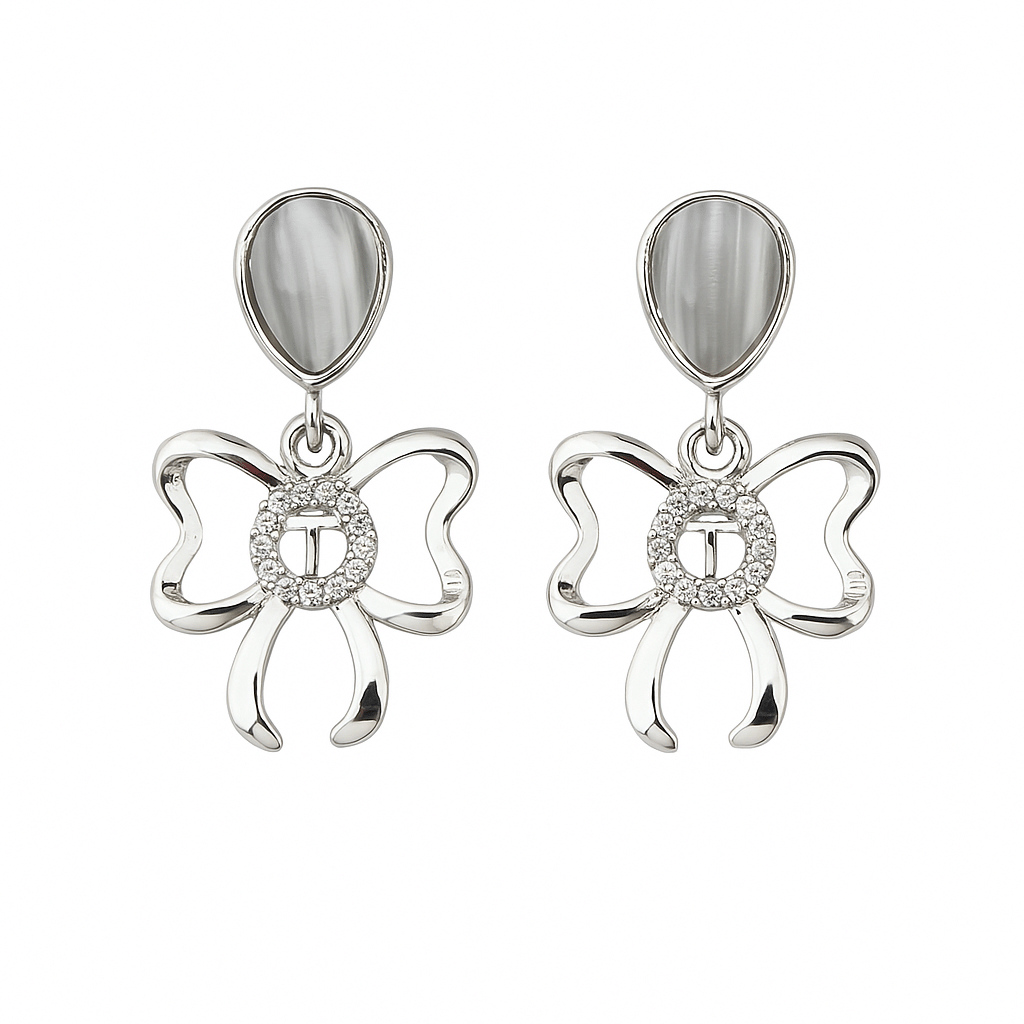    			Flauri Silver Drop Earrings ( Pack of 1 )