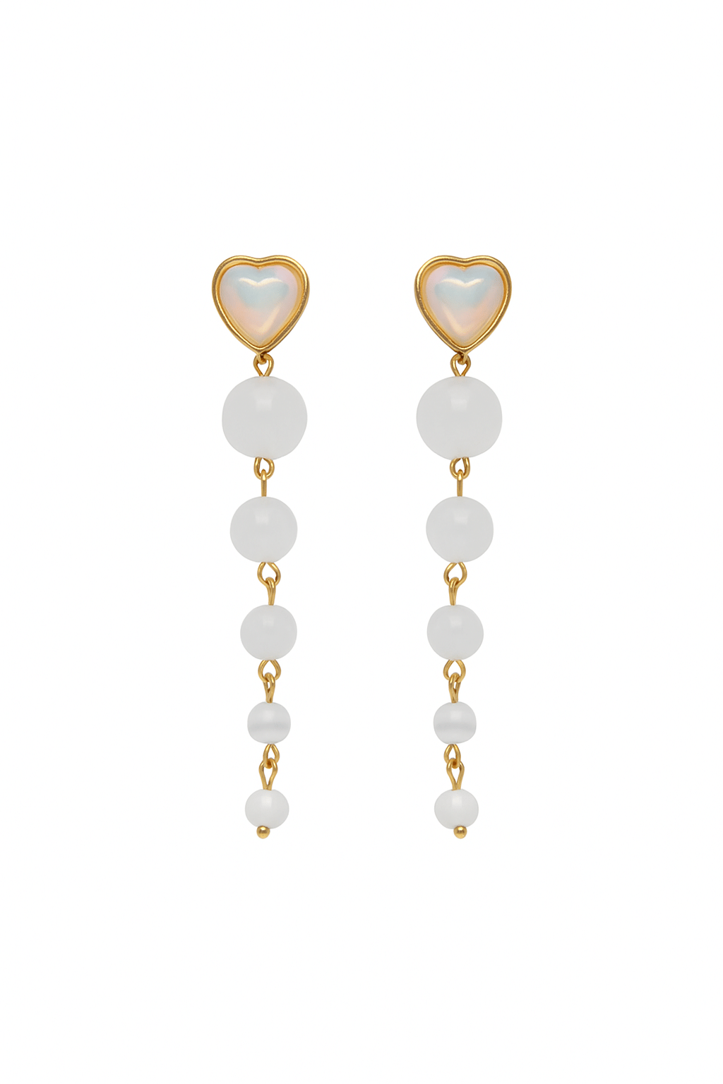     			Flauri White Drop Earrings ( Pack of 1 )