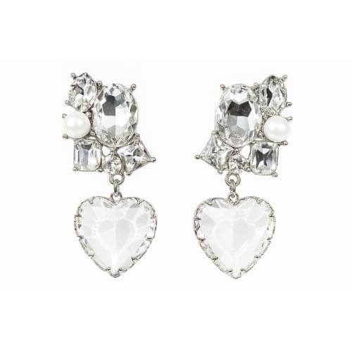     			Flauri White Drop Earrings ( Pack of 1 )