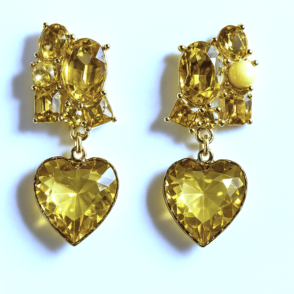     			Flauri Yellow Drop Earrings ( Pack of 1 )