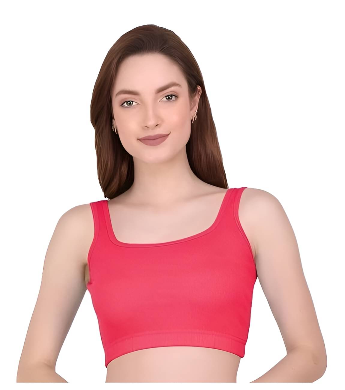 GARBFEB Women's Cotton Blend Tank Top ( Pink )     			GARBFEB Women's Cotton Blend Tank Top ( Pink )
