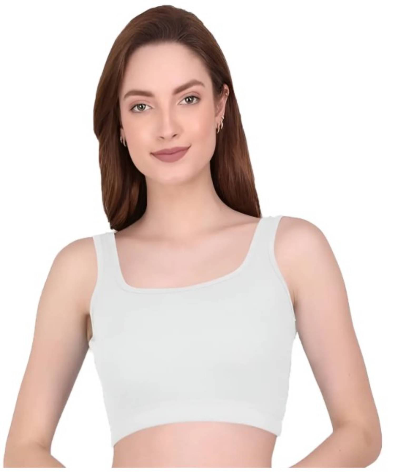    			GARBFEB Women's Cotton Blend Tank Top ( White )