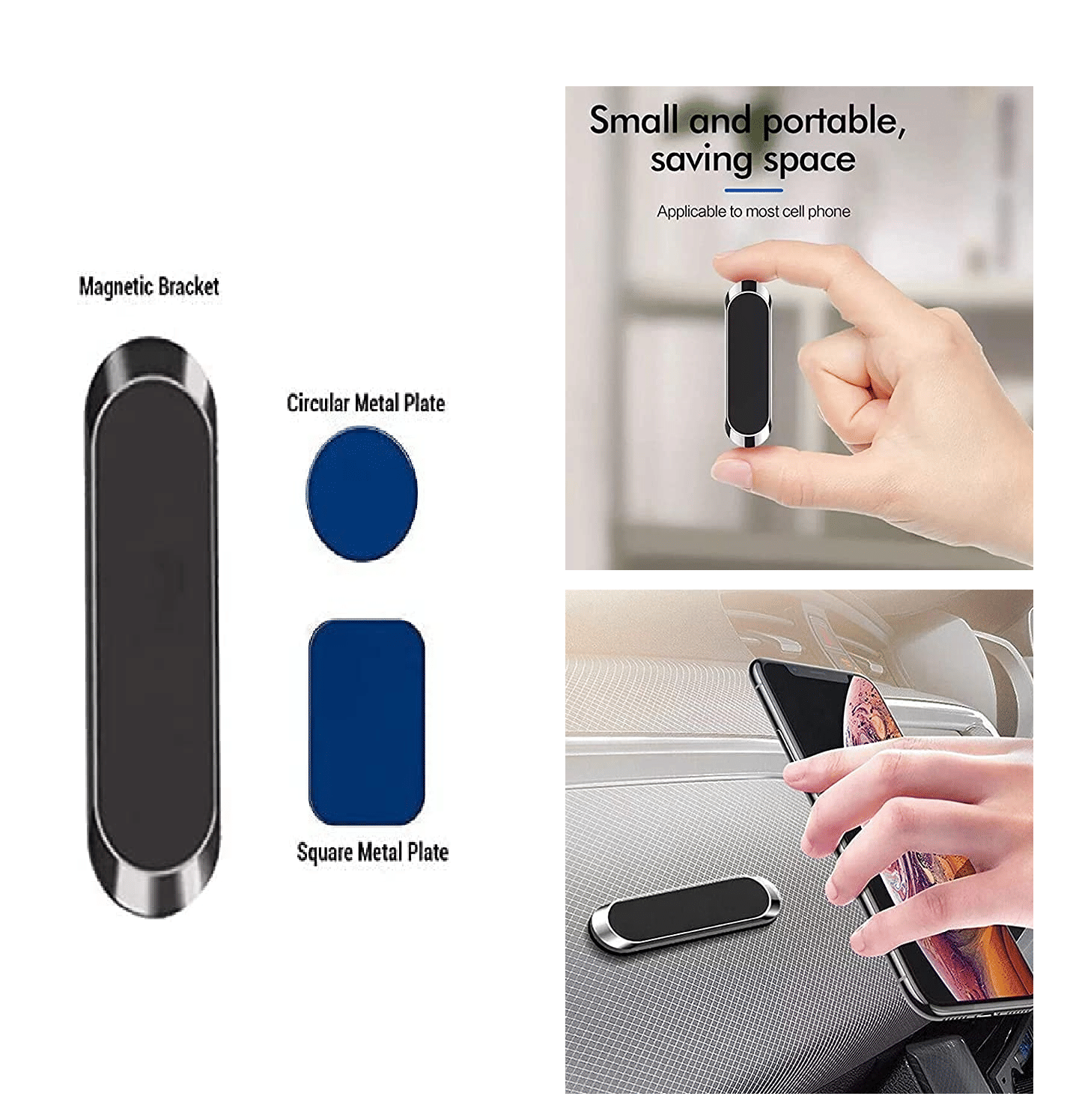     			HUG PUPPY Dashboard & Windshield Magnetic Car Mobile Holder - Black