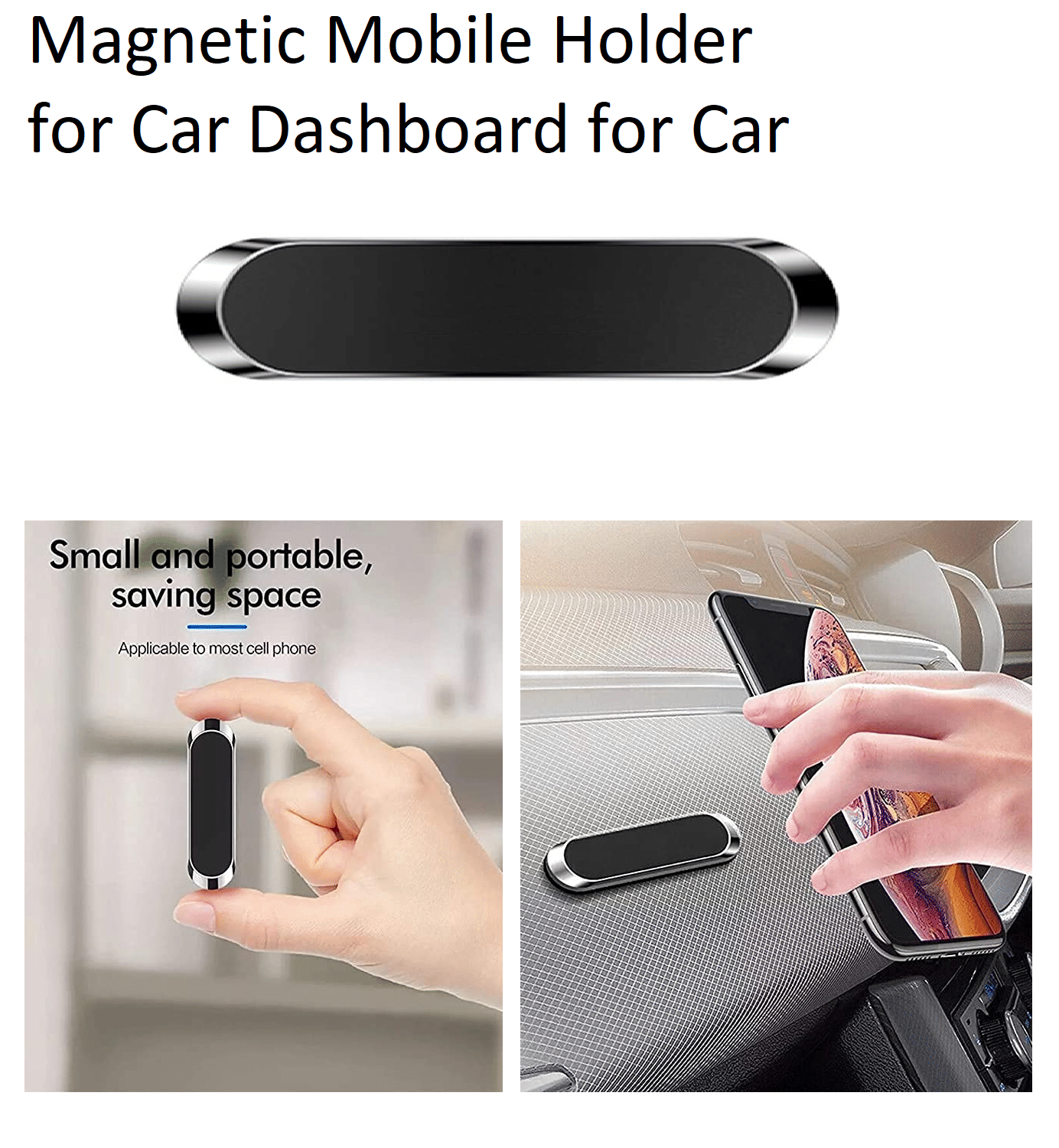 HUG PUPPY Dashboard & Windshield Magnetic Car Mobile Holder - Black HUG PUPPY Dashboard & Windshield Magnetic Car Mobile Holder - Black