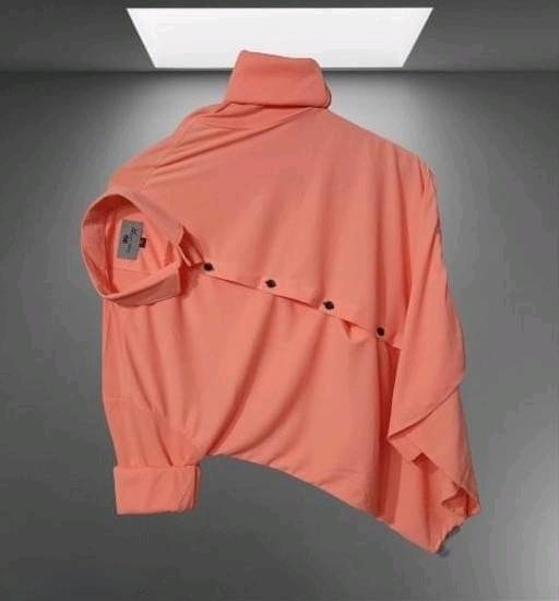     			KRIVA Polyester Regular Fit Solids Full Sleeves Men's Casual Shirt - Peach ( Pack of 1 )