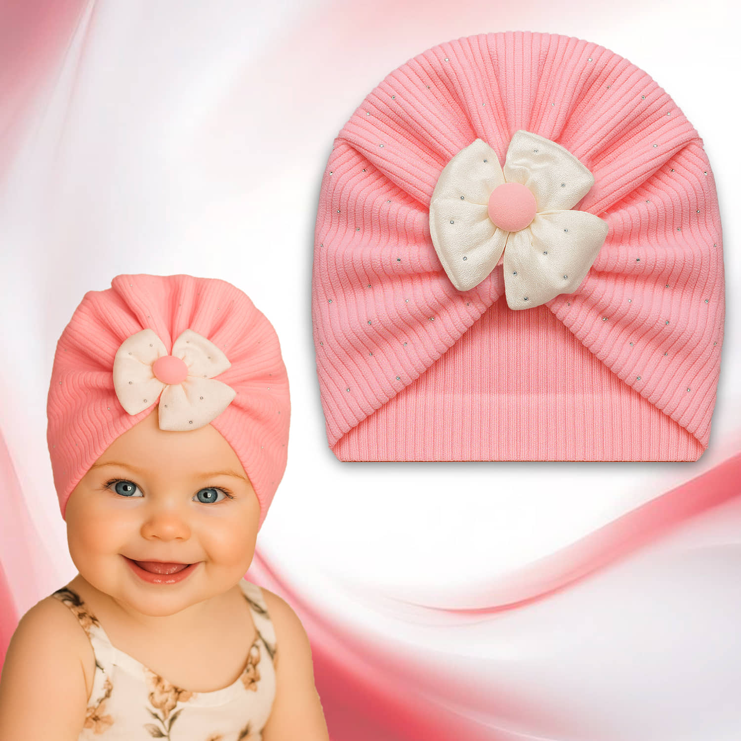 LYKAA Pack of 1 Baby Girls Caps ( Pink )