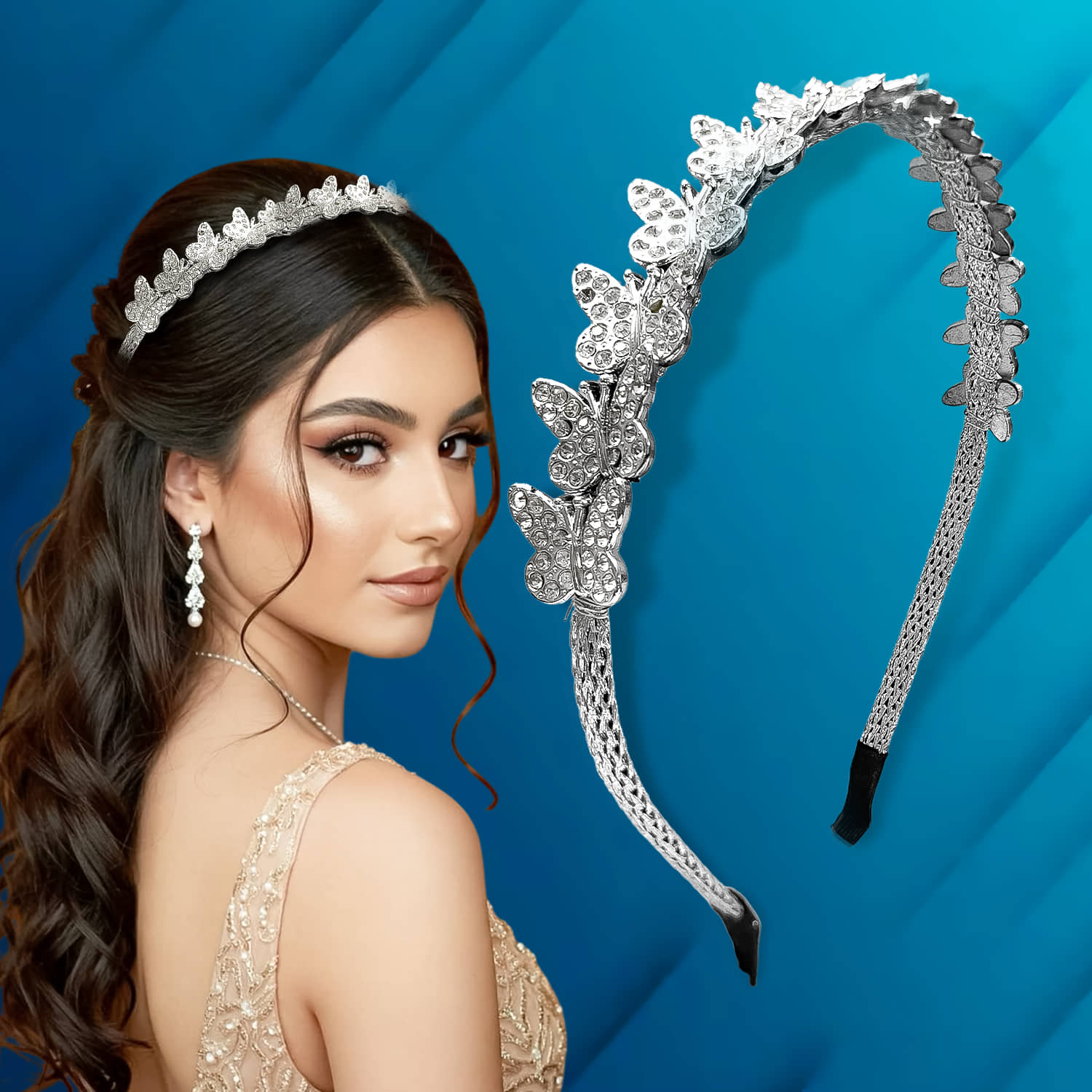 LYKAA Silver Hair Band ( Pack of 1 ) - Jewellery Sets | Buy online on ZillyBuy