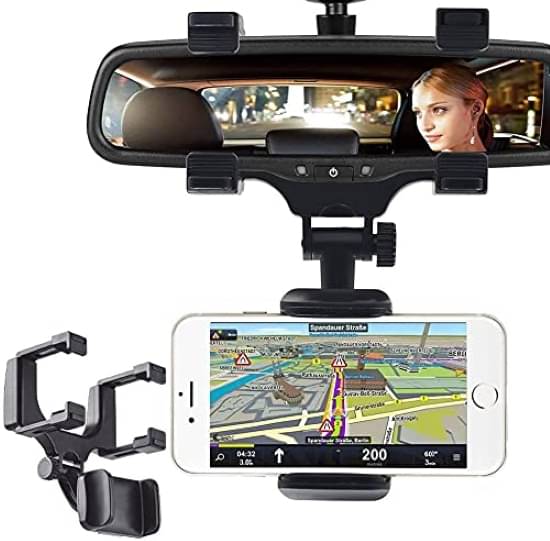 Magnique Rear View Mirror Double Clamp Car Mobile Holder - Black Magnique Rear View Mirror Double Clamp Car Mobile Holder - Black