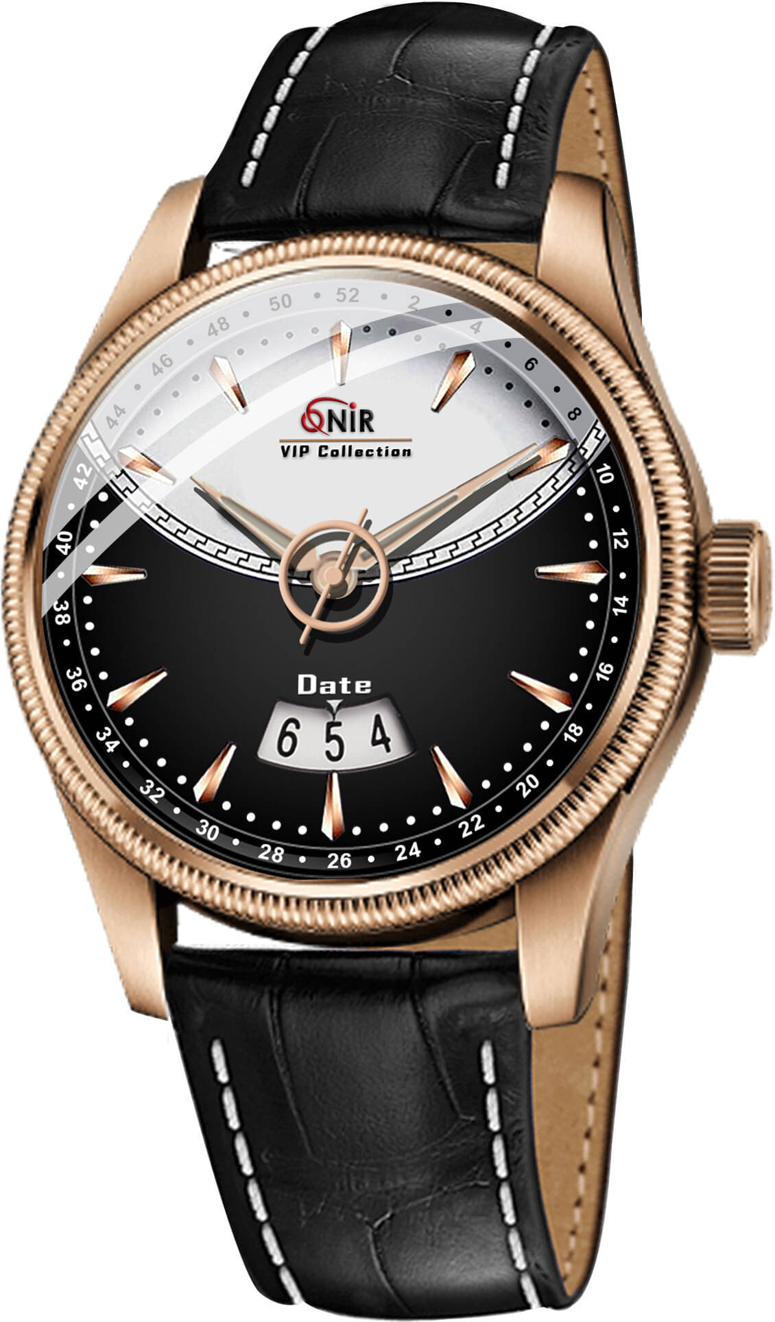     			ONIR Black Leather Analog Men's Watch