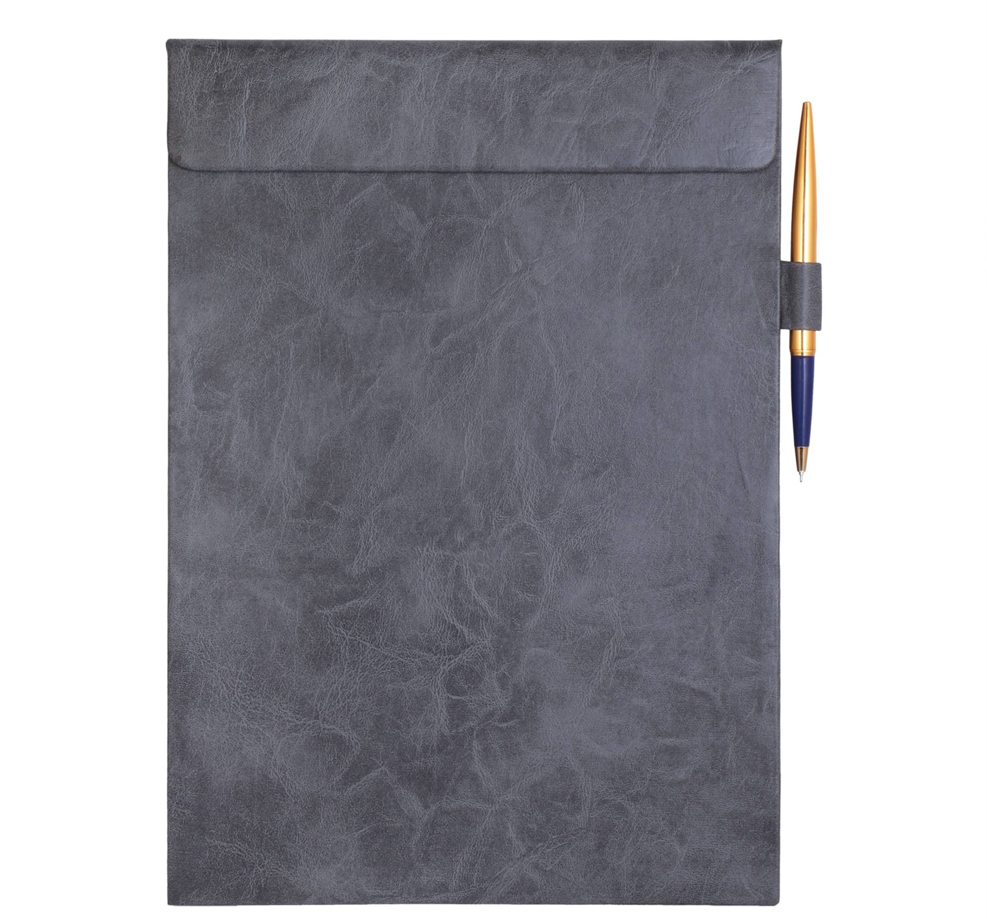     			Rasper Grey Extra Soft Premium Leather Clipboard Exam Pad Document Holder for Business Meeting Magnetic Writing Pad with Pen Holder Drawing Signature Conference Pad A4 (14x10 Inches / 35.5x25.5 Cms)