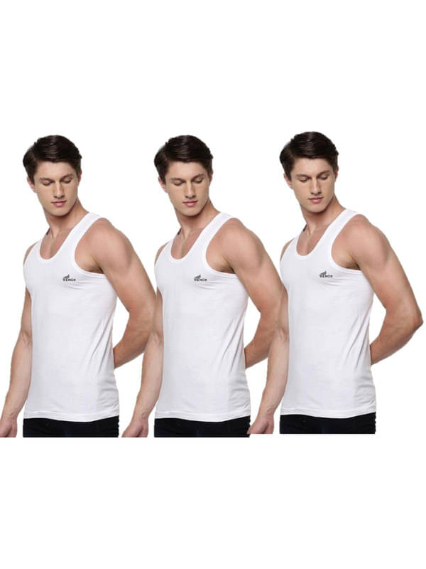 Renox Pack of 3 Cotton Basic Vest For Men ( White ) Renox Pack of 3 Cotton Basic Vest For Men ( White )