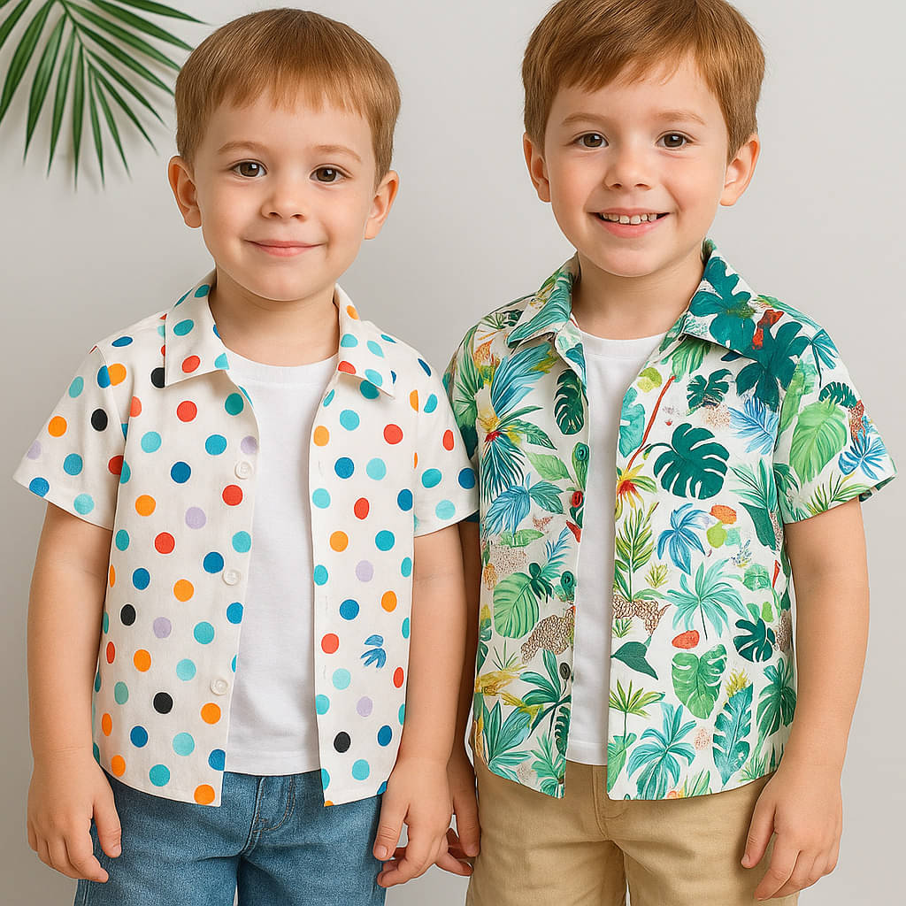 SHREE VANKIYA HANUMANJI FASHION Pack of 2 Boys 100% Cotton Half Sleeves Shirt ( Multicolor ) SHREE VANKIYA HANUMANJI FASHION Pack of 2 Boys 100% Cotton Half Sleeves Shirt ( Multicolor )
