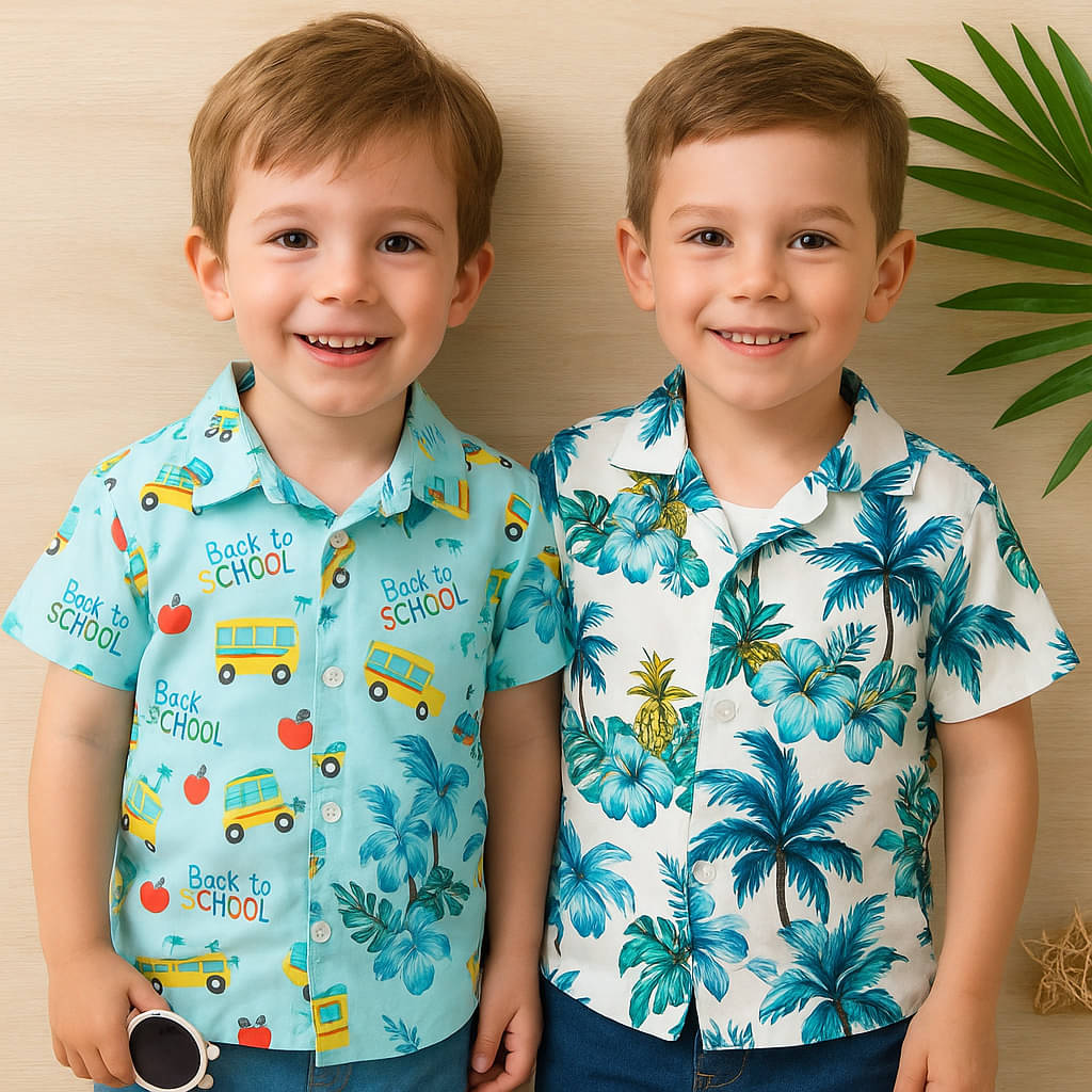 SHREE VANKIYA HANUMANJI FASHION Pack of 2 Boys 100% Cotton Half Sleeves Shirt ( Multicolor ) SHREE VANKIYA HANUMANJI FASHION Pack of 2 Boys 100% Cotton Half Sleeves Shirt ( Multicolor )