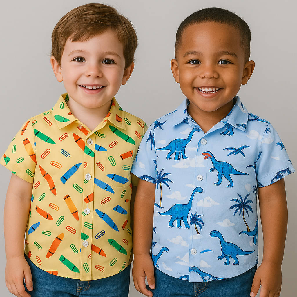 SHREE VANKIYA HANUMANJI FASHION Pack of 2 Boys 100% Cotton Half Sleeves Shirt ( Multicolor ) SHREE VANKIYA HANUMANJI FASHION Pack of 2 Boys 100% Cotton Half Sleeves Shirt ( Multicolor )