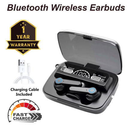     			SURYASH ENT. Tws M-19 Earbuds, True Wireless Headphone, 30 hours of Playback, Fast Charging, 3D Sound, Ultra Low Latency