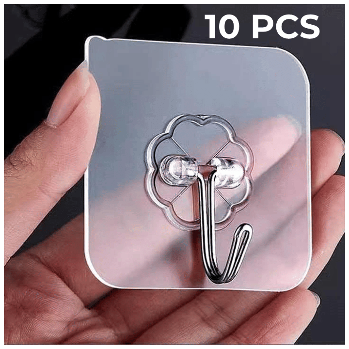 Self Adhesive PVC Flower Wall Hooks (Pack of 10) Self Adhesive PVC Flower Wall Hooks (Pack of 10)