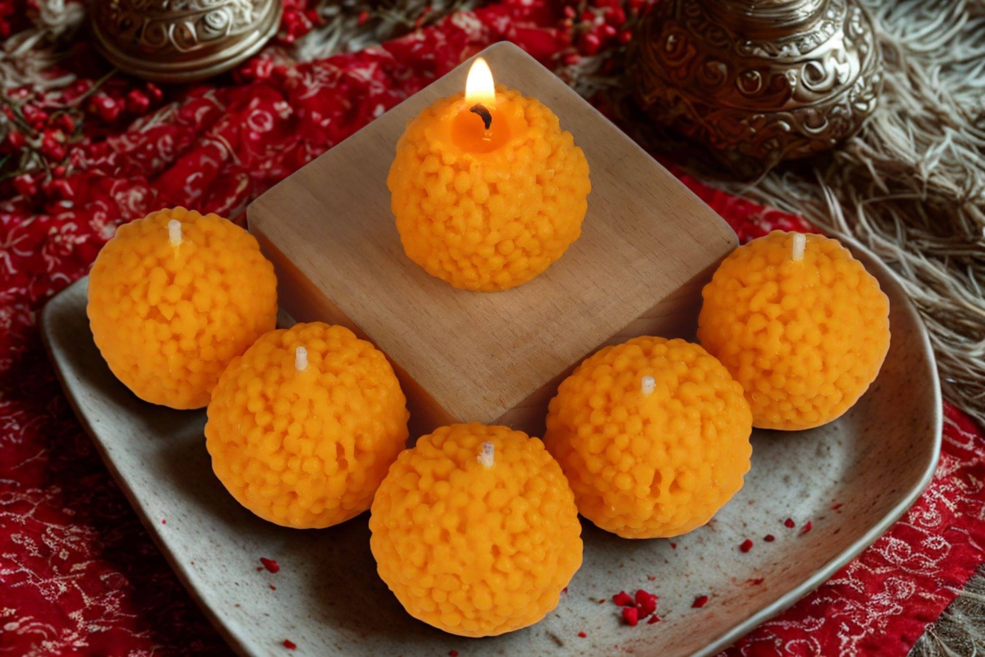 Shraddha Creation Orange Sandalwood Votive Candle 3.7 cm ( Pack of 6 ) Shraddha Creation Orange Sandalwood Votive Candle 3.7 cm ( Pack of 6 )