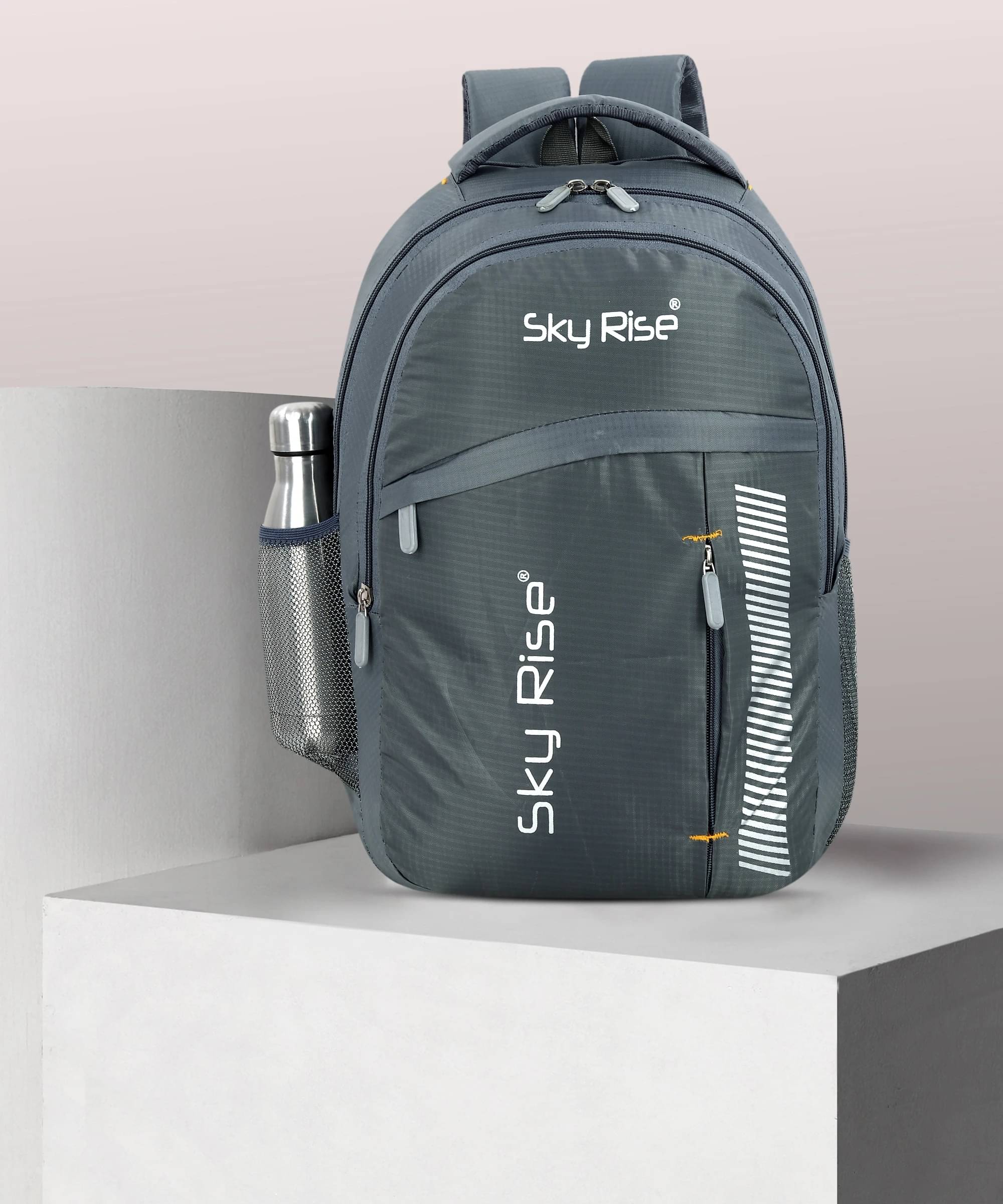     			Sky Rise 40 Ltrs Polyester Backpack *For Men & Women ( Grey )