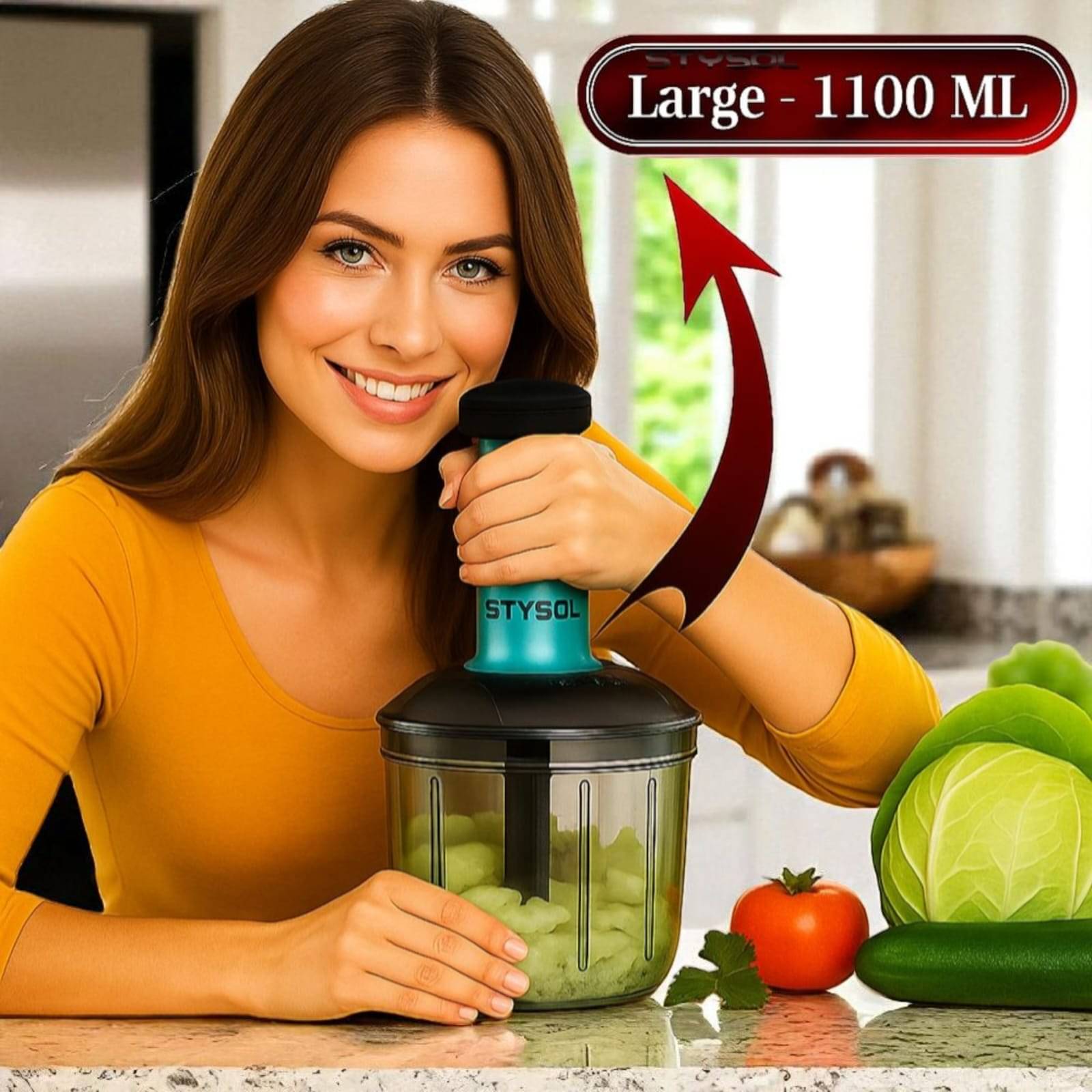 Strong 1100 ML Manual Speedy Hand Press Food Chopper BPA Free Stainless Steel Blade Onion Chopper for Vegetables Fruits Nuts - Multicolor (Push Chopper) Strong 1100 ML Manual Speedy Hand Press Food Chopper BPA Free Stainless Steel Blade Onion Chopper for Vegetables Fruits Nuts - Multicolor (Push Chopper)