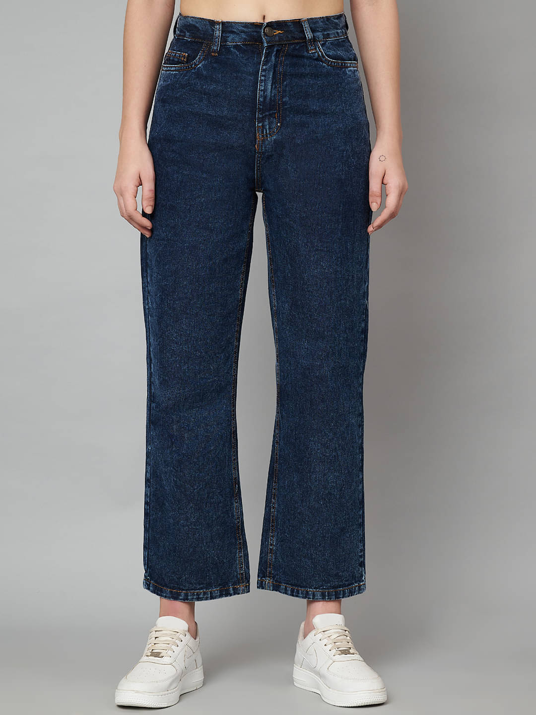     			Syborg Women's Regular Fit Mid-Rise Jeans ( Dark Blue )