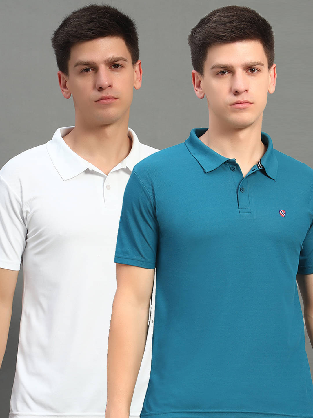 THE CASUALS Men Polyester Regular Fit Solid Polo T Shirt ( Teal Blue ) THE CASUALS Men Polyester Regular Fit Solid Polo T Shirt ( Teal Blue )