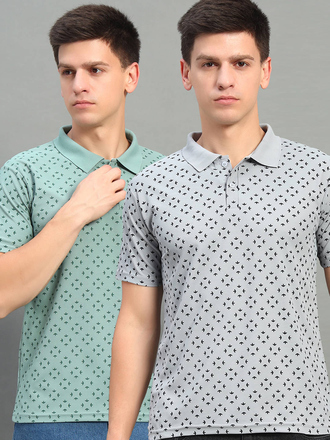     			THE CASUALS Men Polyester Regular Fit Printed Polo T Shirt ( Sea Green )