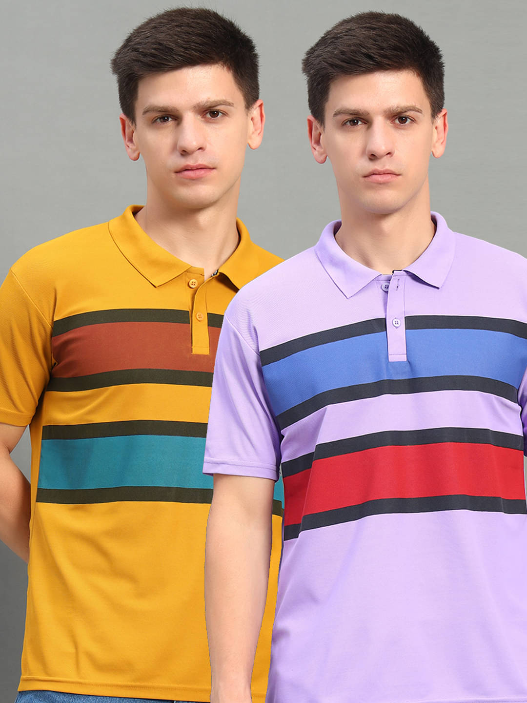 THE CASUALS Men Polyester Regular Fit Printed Polo T Shirt ( Mustard ) THE CASUALS Men Polyester Regular Fit Printed Polo T Shirt ( Mustard )