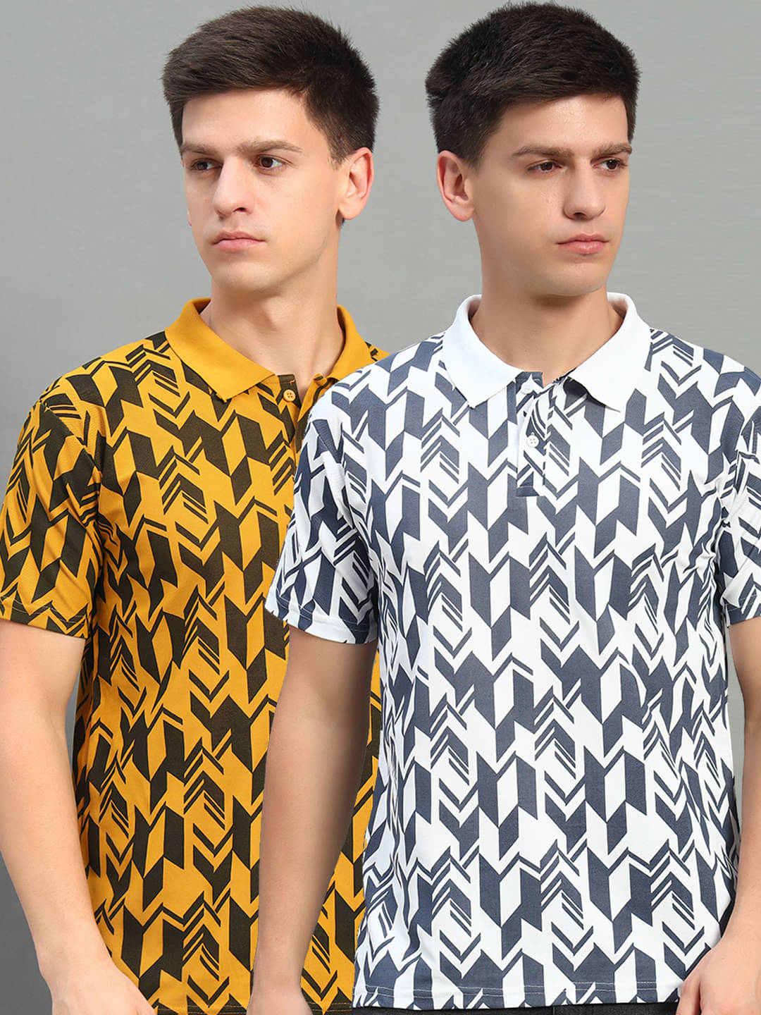 THE CASUALS Men Polyester Regular Fit Printed Polo T Shirt ( White ) THE CASUALS Men Polyester Regular Fit Printed Polo T Shirt ( White )