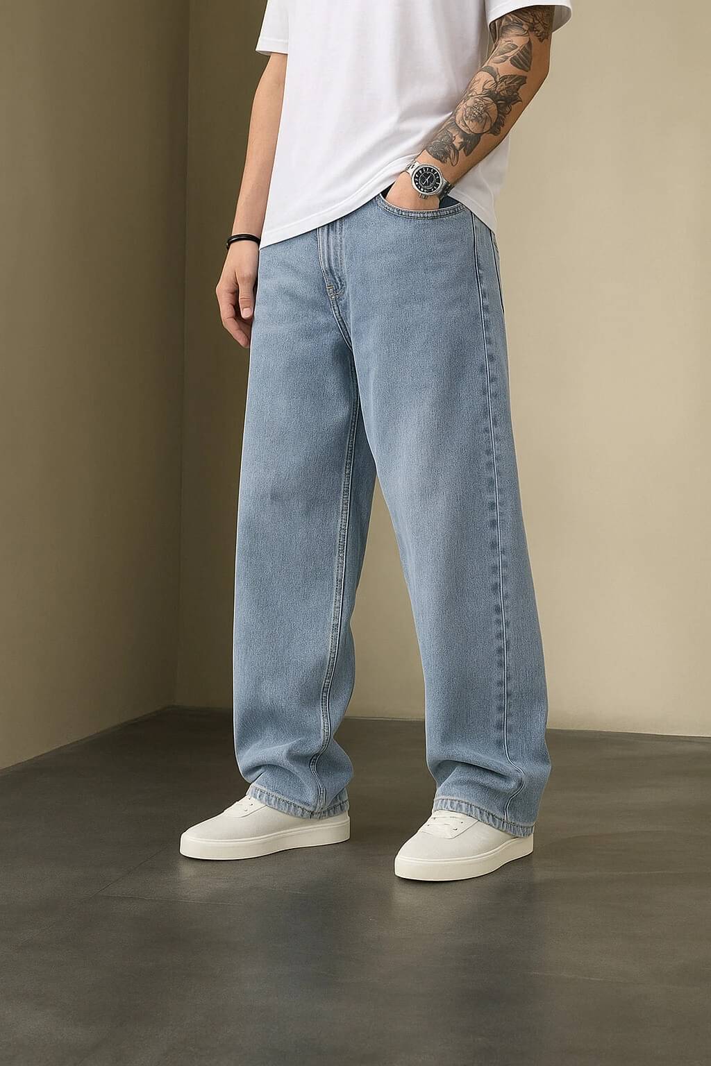     			TIDDA Clean Look Men's Jeans - Light Blue ( Pack of 1 )