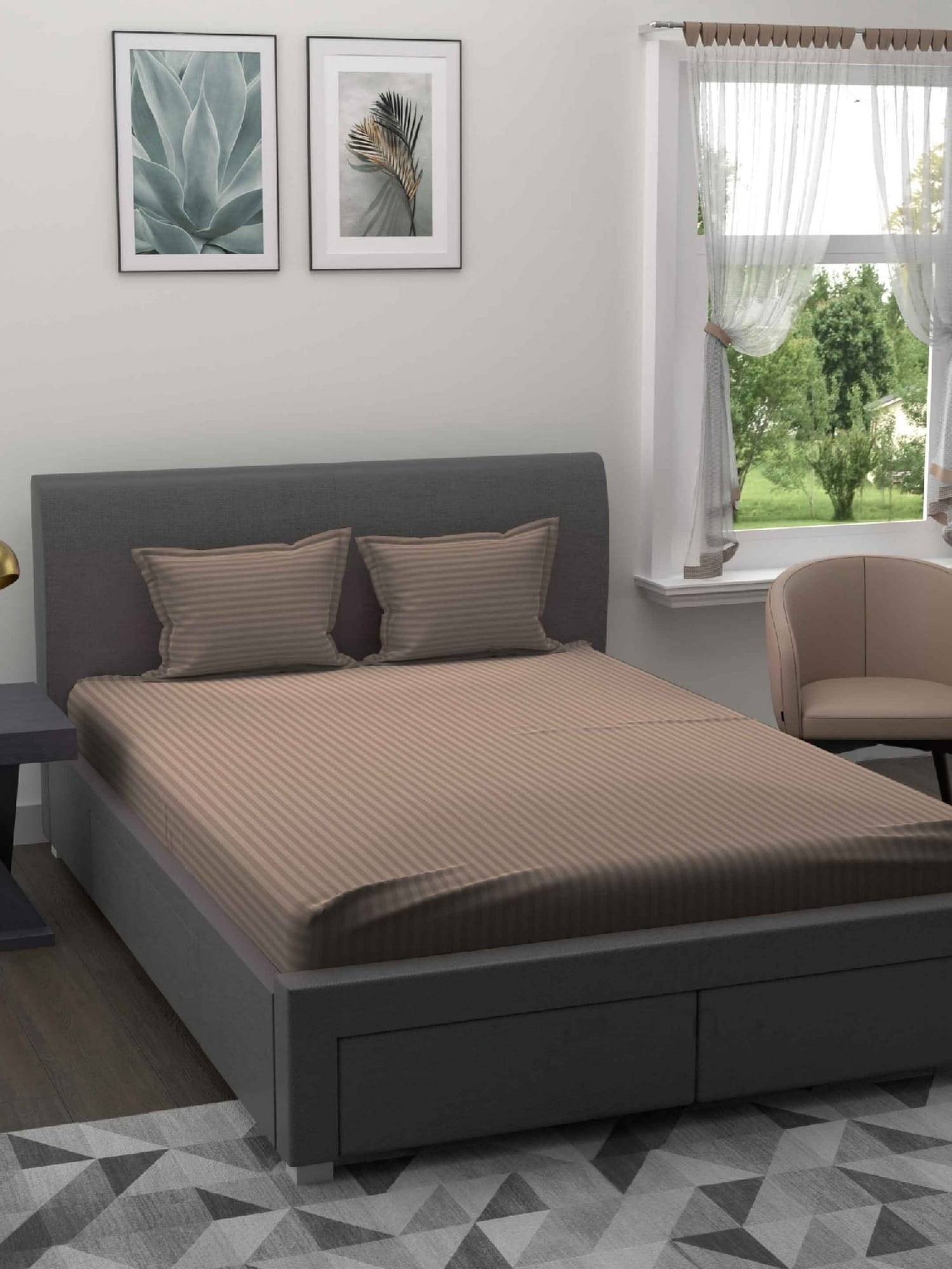 Uniqchoice Microfiber 1 Double King Bedsheet with 2 Pillow Covers ( Coffee Brown ) Uniqchoice Microfiber 1 Double King Bedsheet with 2 Pillow Covers ( Coffee Brown )