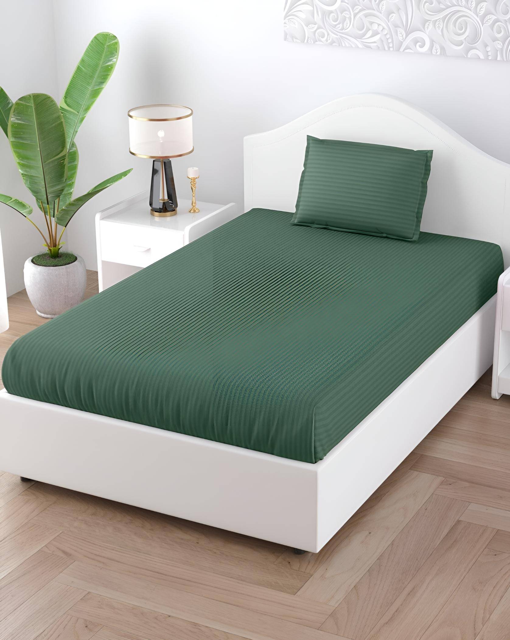     			Uniqchoice Microfiber 1 Single Bedsheet with 1 Pillow Cover ( Sea Green )