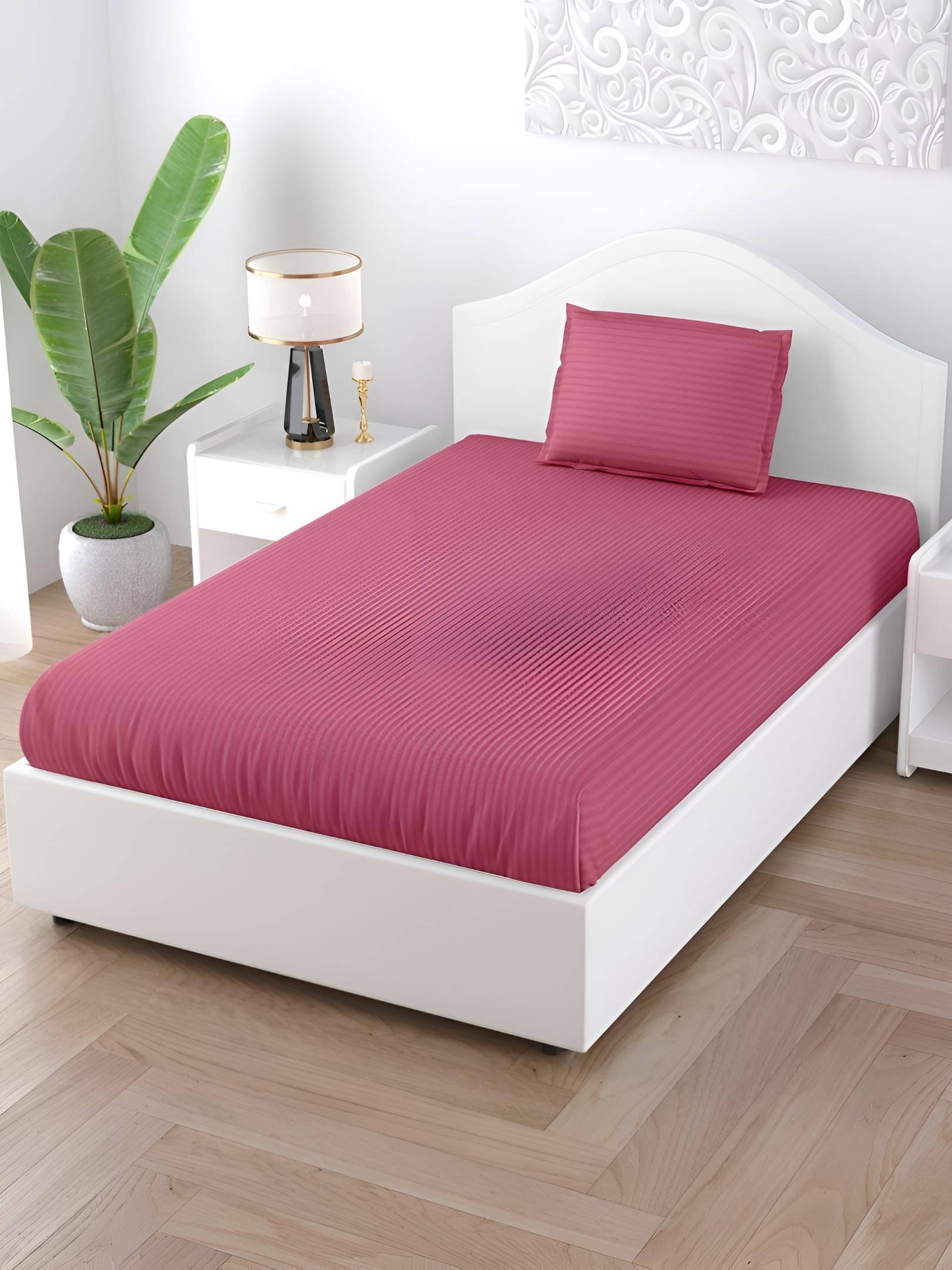     			Uniqchoice Microfiber 1 Single Bedsheet with 1 Pillow Cover ( Baby Pink )