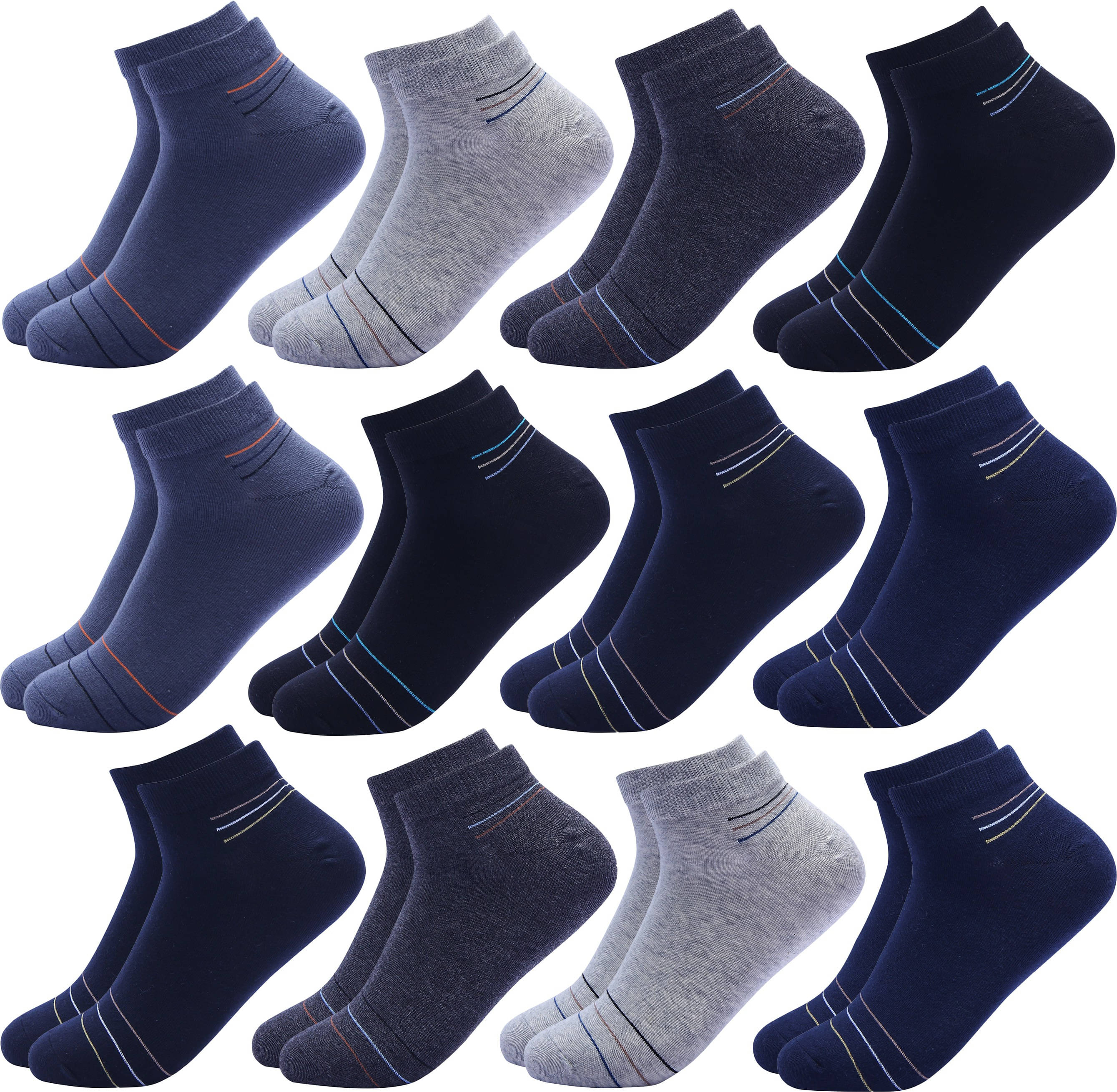 VAMEAR EXCLUSIVE Pack of 12 Men's Cotton Blend Ankle Length Socks ( Multicolor ) VAMEAR EXCLUSIVE Pack of 12 Men's Cotton Blend Ankle Length Socks ( Multicolor )