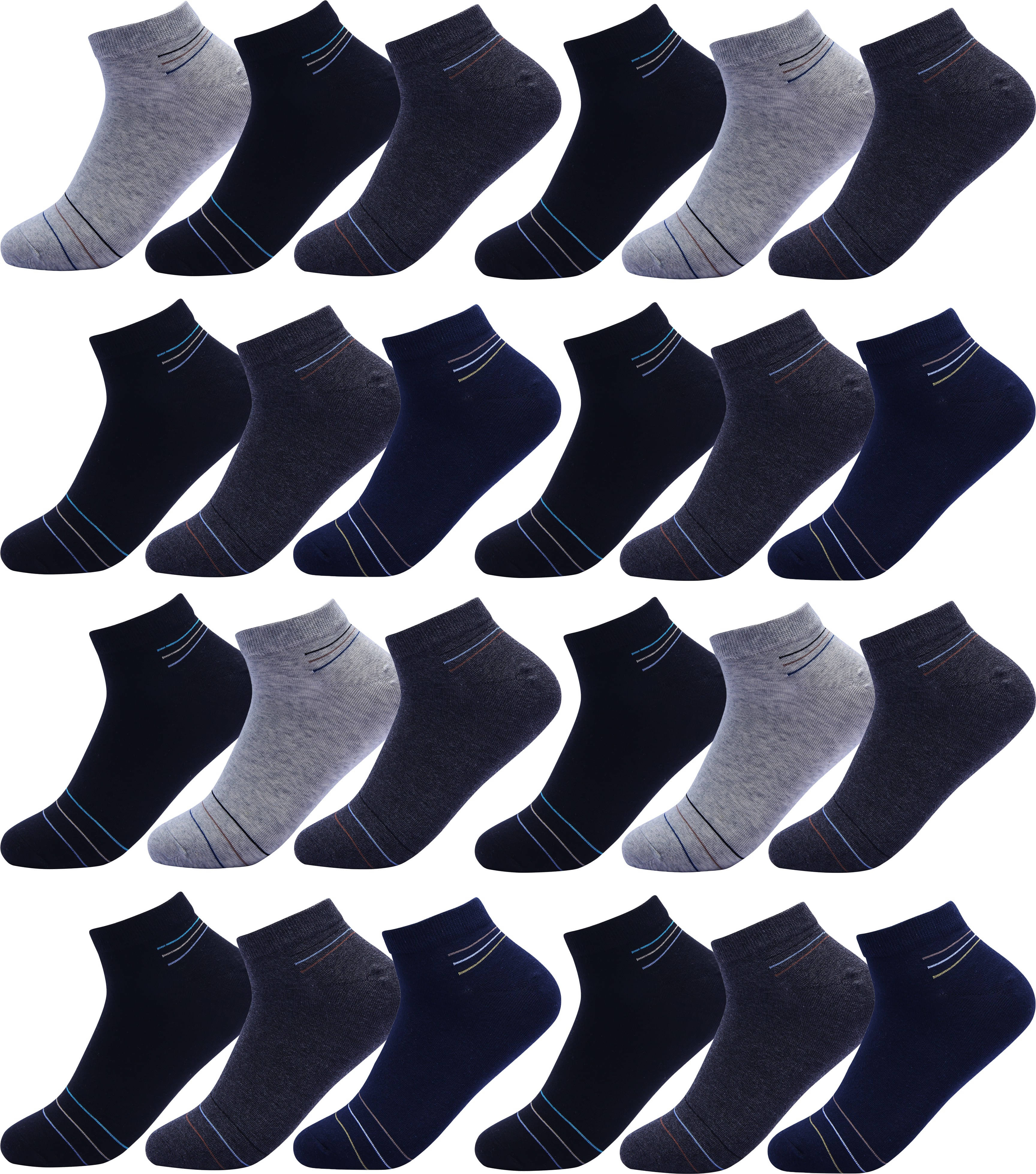     			VAMEAR EXCLUSIVE Pack of 12 Men's Cotton Blend Ankle Length Socks ( Multicolor )