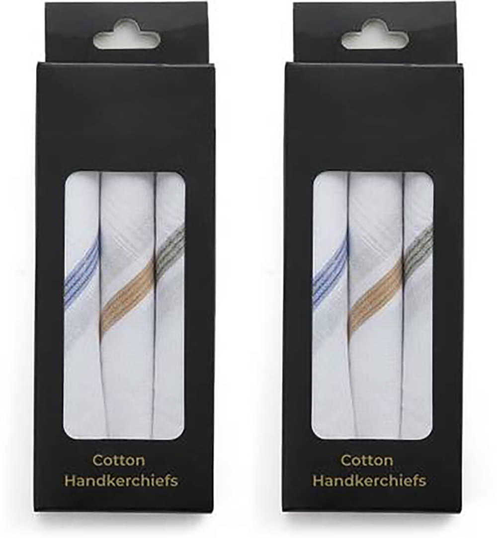 WILDSTUFF White Cotton Men's Handkerchief ( Pack of 6 ) WILDSTUFF White Cotton Men's Handkerchief ( Pack of 6 )
