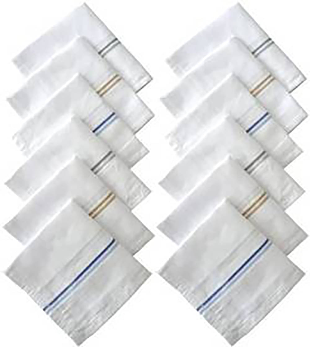 WILDSTUFF White Cotton Men's Handkerchief ( Pack of 12 ) WILDSTUFF White Cotton Men's Handkerchief ( Pack of 12 )