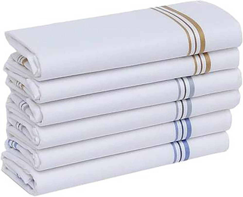     			WILDSTUFF White Cotton Men's Handkerchief ( Pack of 6 )