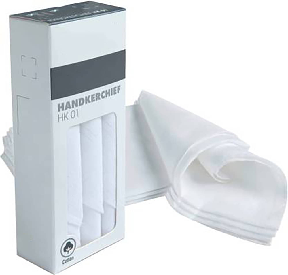 WILDSTUFF White Cotton Men's Handkerchief ( Pack of 3 ) WILDSTUFF White Cotton Men's Handkerchief ( Pack of 3 )