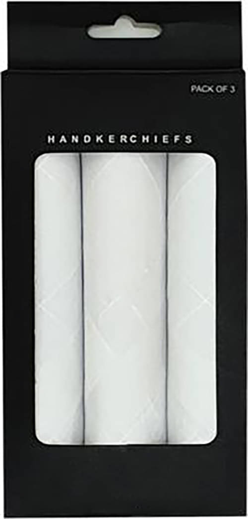 WILDSTUFF White Cotton Men's Handkerchief ( Pack of 3 ) WILDSTUFF White Cotton Men's Handkerchief ( Pack of 3 )