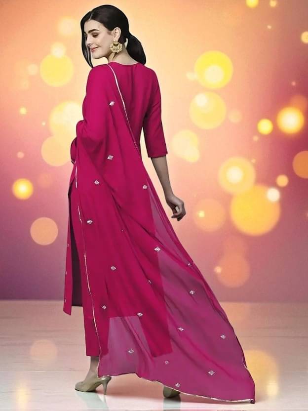     			Zorista Women Rayon Embroidered A-line Kurti With Pants ( Pink )