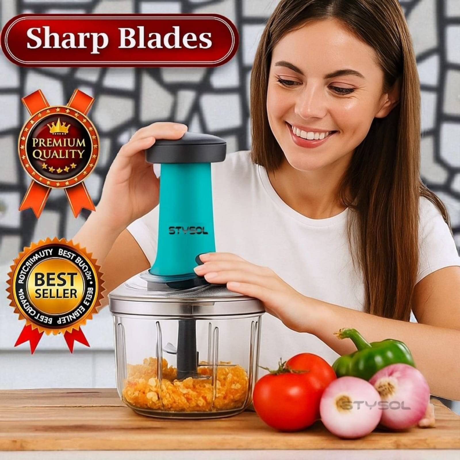 1100 ML Classy Manual Speedy Hand Press Food Push Chopper BPA Free Stainless Steel Blade Onion Chopper for Vegetables Fruits Nuts - Push Chopper 1100 ML Classy Manual Speedy Hand Press Food Push Chopper BPA Free Stainless Steel Blade Onion Chopper for Vegetables Fruits Nuts - Push Chopper
