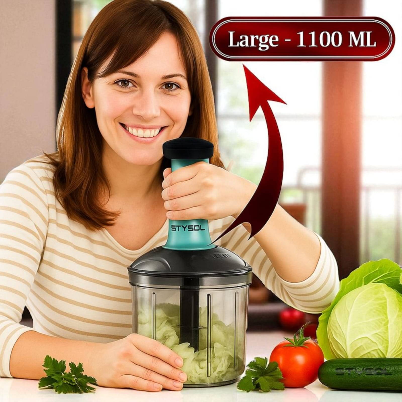 1100 ML Classy Manual Speedy Hand Press Food Push Chopper BPA Free Stainless Steel Blade Onion Chopper for Vegetables Fruits Nuts - Push Chopper 1100 ML Classy Manual Speedy Hand Press Food Push Chopper BPA Free Stainless Steel Blade Onion Chopper for Vegetables Fruits Nuts - Push Chopper