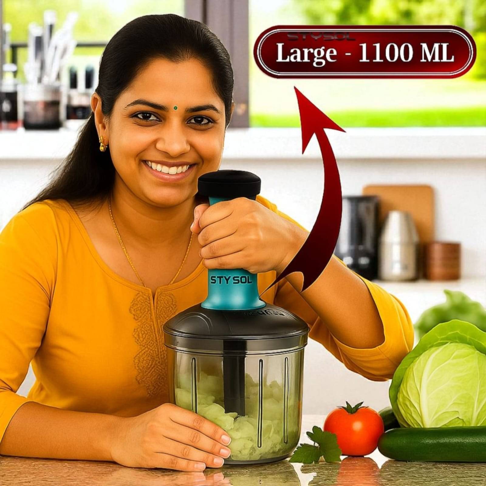 1100 ML Classy Manual Speedy Hand Press Food Push Chopper BPA Free Stainless Steel Blade Onion Chopper for Vegetables Fruits Nuts - Push Chopper 1100 ML Classy Manual Speedy Hand Press Food Push Chopper BPA Free Stainless Steel Blade Onion Chopper for Vegetables Fruits Nuts - Push Chopper