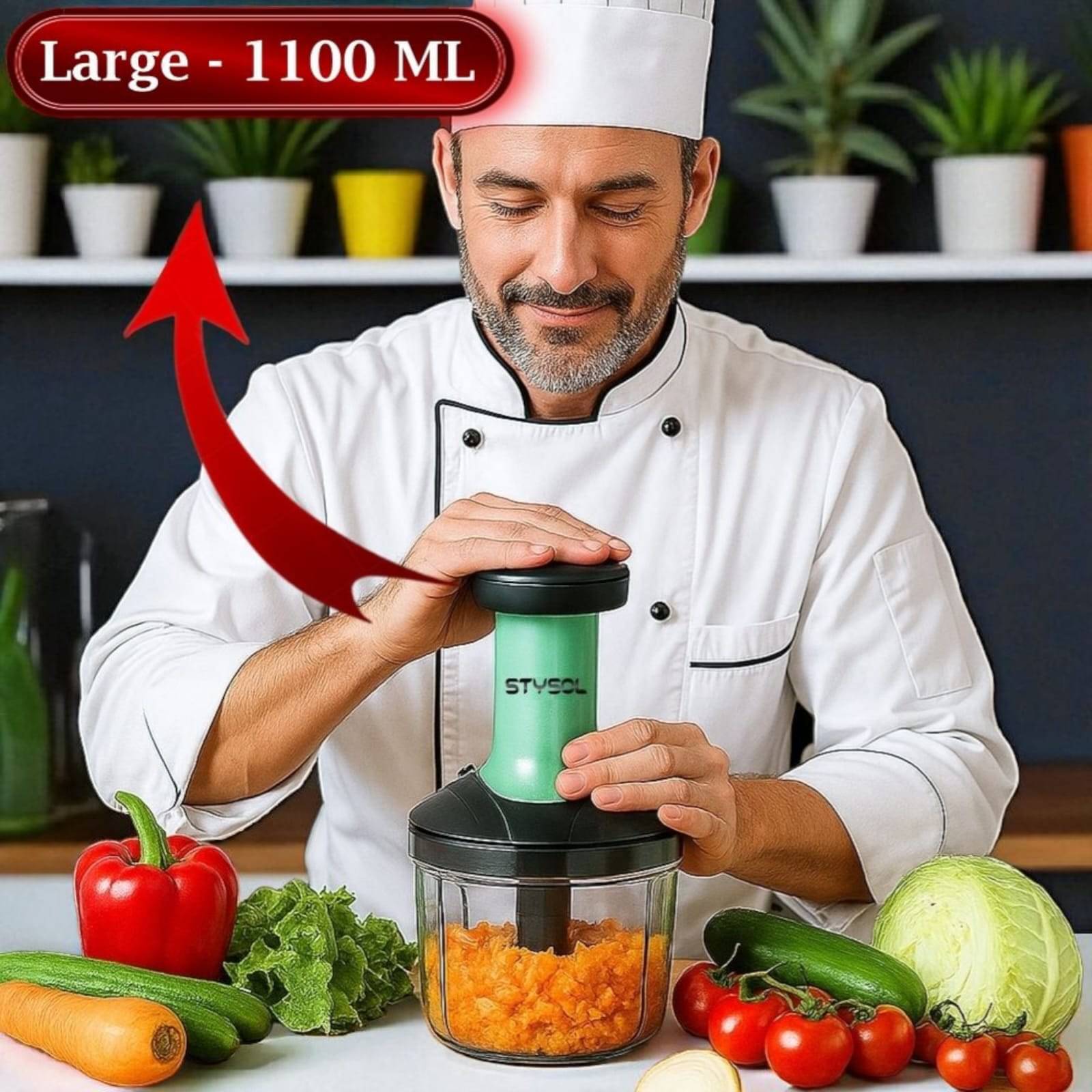1100ml Premium Large Push Chopper 6 Blades Onion Chopper Vegetable Cutter Vegetable Chopper Chopper Cutter Onion Cutters Dry Fruit Cutter Veg Cutter Garlic Chopper Hand Chopper Handy Chopper 1100ml Premium Large Push Chopper 6 Blades Onion Chopper Vegetable Cutter Vegetable Chopper Chopper Cutter Onion Cutters Dry Fruit Cutter Veg Cutter Garlic Chopper Hand Chopper Handy Chopper